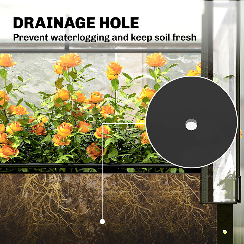 Hivvago Raised Garden Bed with Hinged Greenhouse and Metal Frame image number 7