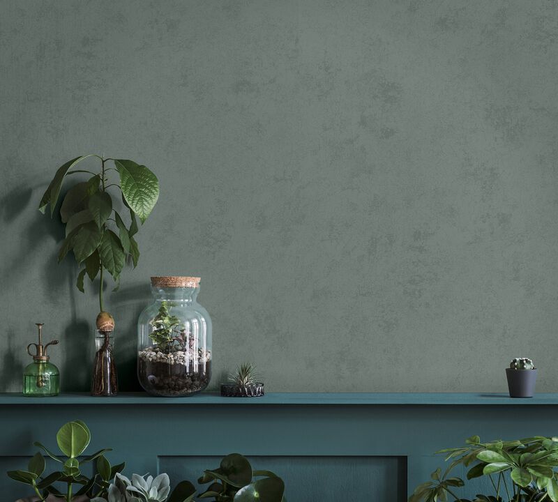Terra Plaster Effect Green Wallpaper 34632