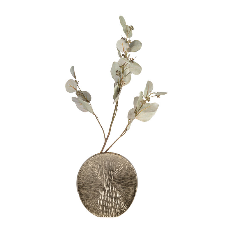 Metal 8" Etched Oval Vase image number 3