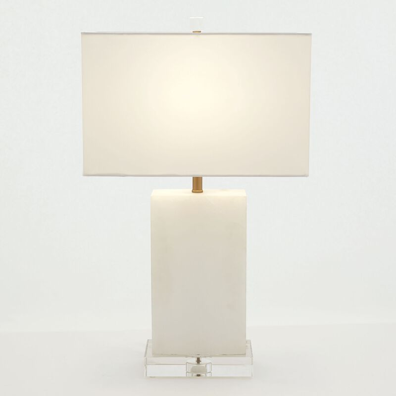 Alabaster Rectangular Table Lamp