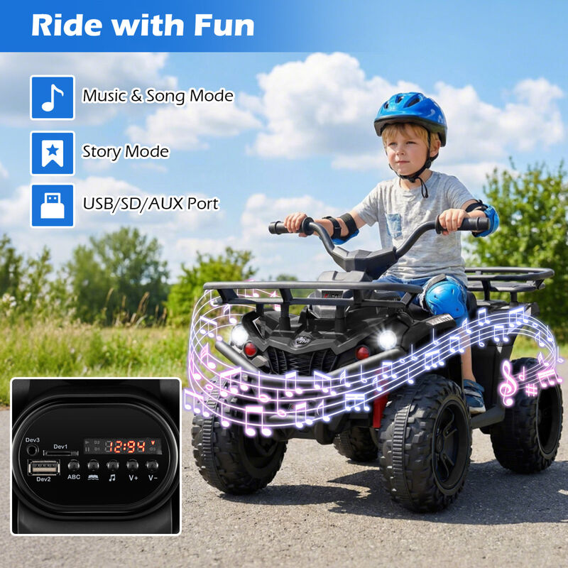 Kids Electric Ride On Quad with 24V Battery and LED Headlights for Outdoor Use image number 5
