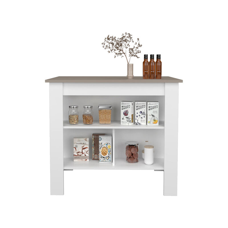 Kitchen Island Ada, Kitchen, Taupe / White image number 3
