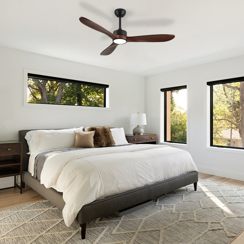 ELEMENT ACE 52 Inch Solid Wood Blade Ceiling Fan with LED Light and Remote Control Ideal for Living Rooms and Bedrooms image number 3