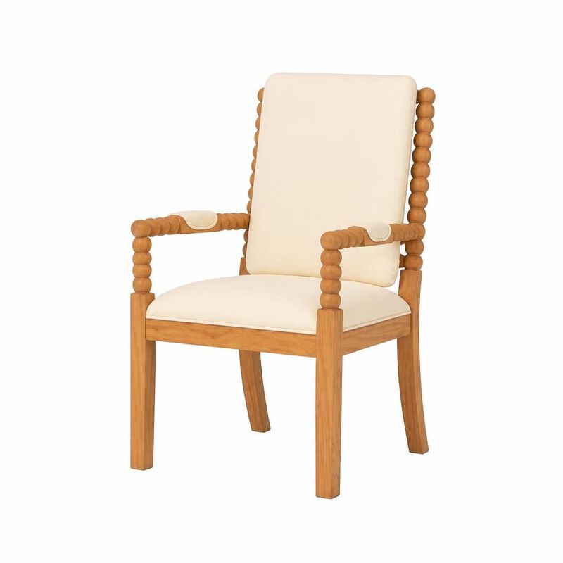 GOODSILO Set of 2 Solid Rubber Wood Upholstered Dining Chairs, Ergonomic Comfortable Seating for Dining Room Kitchen Restaurant and Cafe image number 0