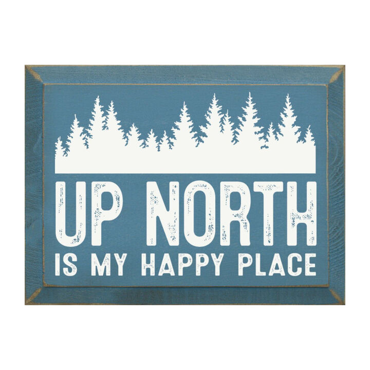 Up North Is My Happy Place Farmhouse Wood Wall Hanging Decor