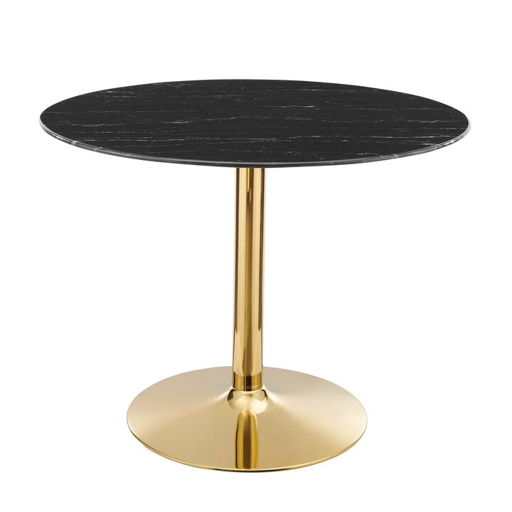 Modway - Verne 40" Artificial Marble Dining Table Gold Black