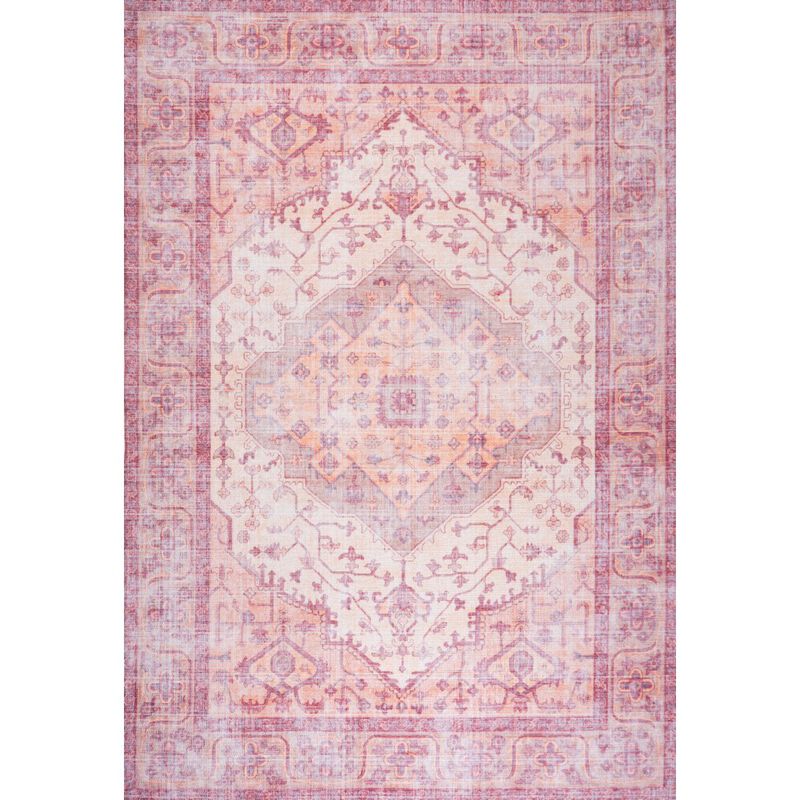 Alacati Ogee Medallion Machine-Washable Area Rug