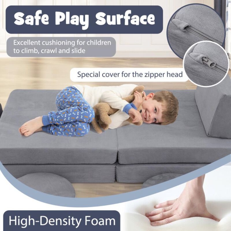 Hivvago Modular Kids Play Couch Set with Washable Covers for Living Room Playroom