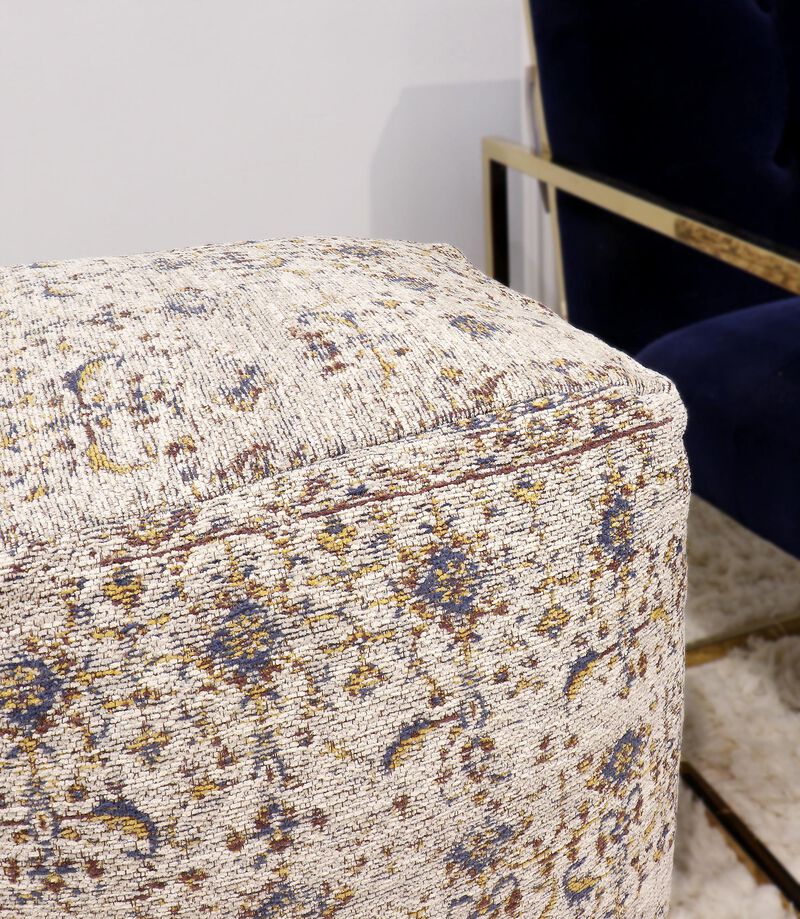 Pasargad Home Grandcanyon Premium Cotton Pouf, Toupe image number 3