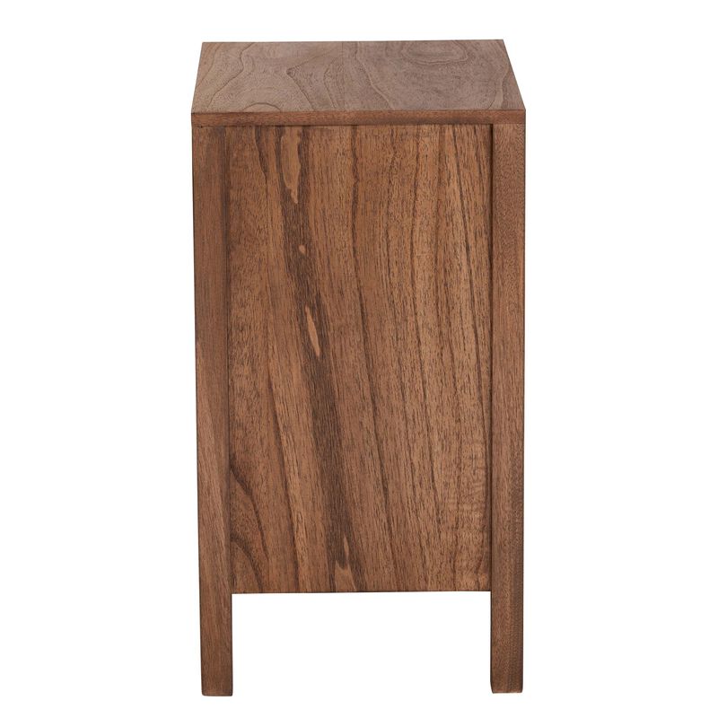 Baxton Studio Holitz Modern Bohemian Walnut Brown Finished Bayur Wood Nightstand