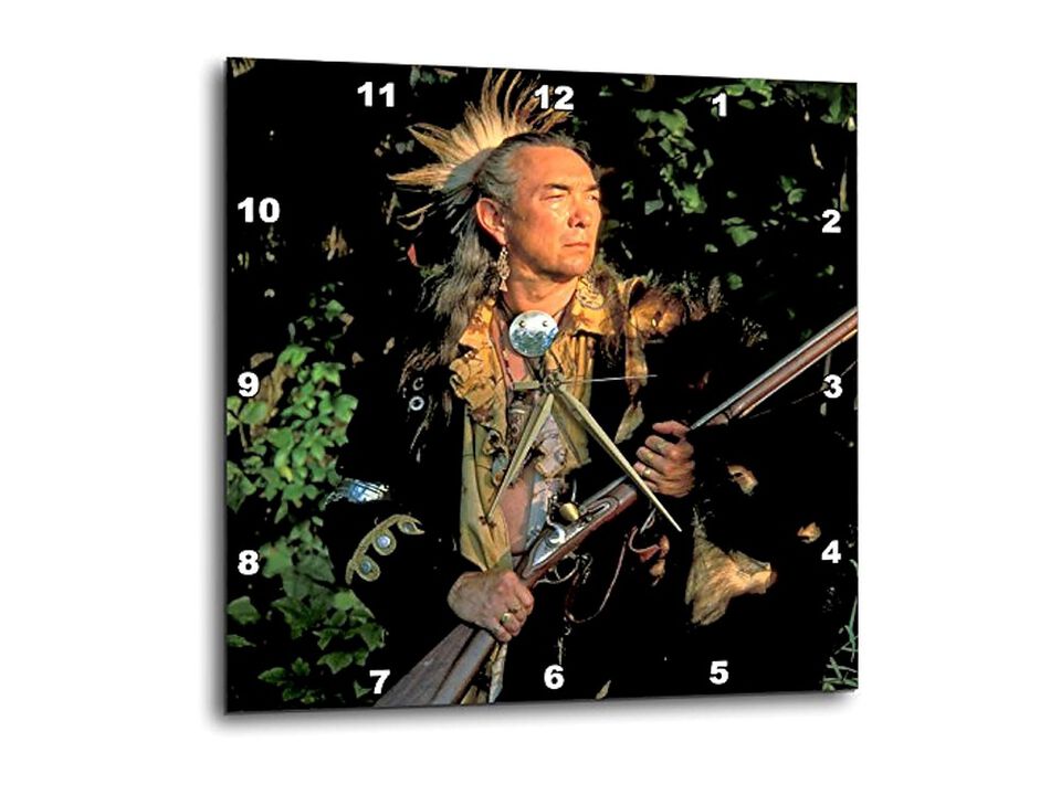 Shawnee Indian Enactor Native Americans Wall Clock 10 Inch Home Decor