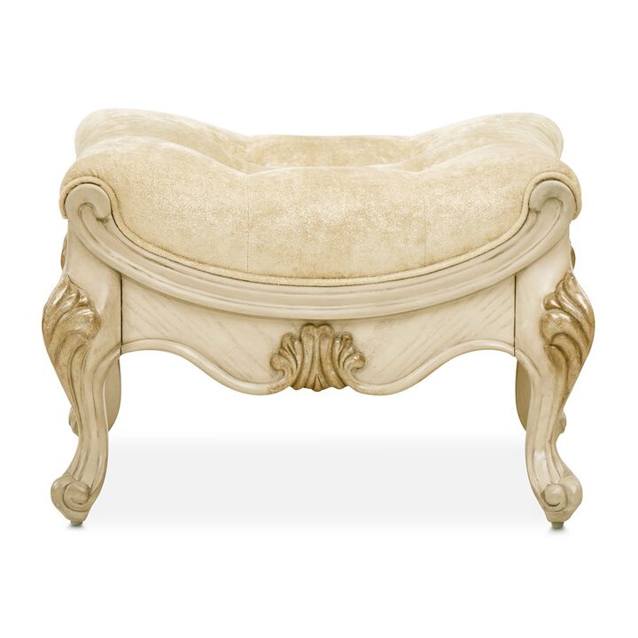 Michael Amini Platine de Royale Vanity Bench - Champagne