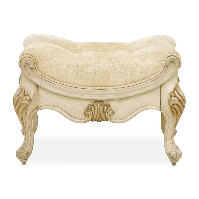 Michael Amini Platine de Royale Vanity Bench - Champagne