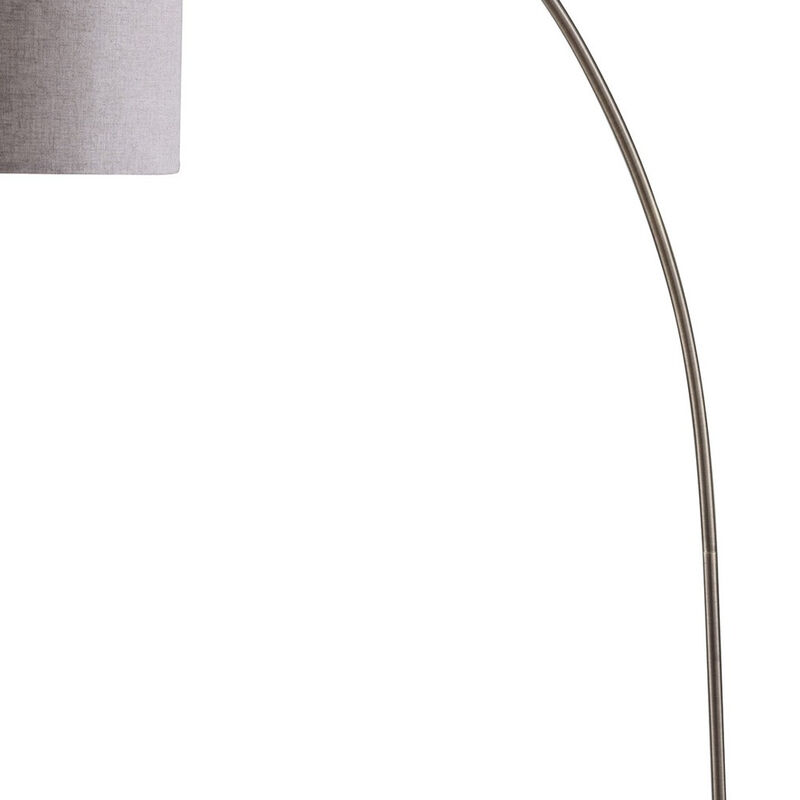 Hivvago 86" Beige And Antique Gold Arched Floor Lamp With Gray Drum Shade
