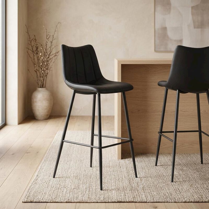Starlight Canyon Home Upholstered Counter Stools Set of 2, Contemporary Bar Stools with Footrest image number 6