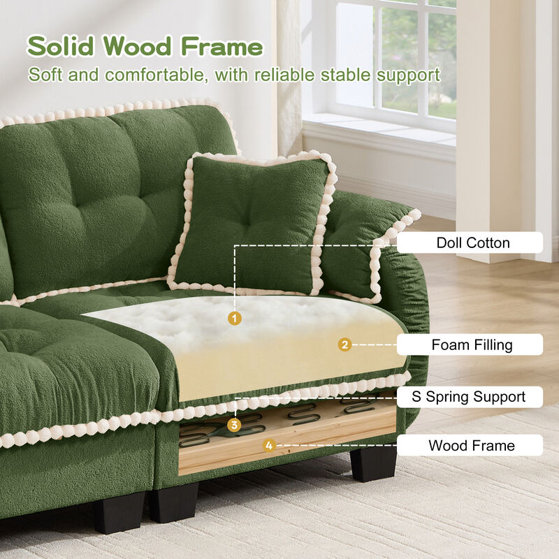 Ziworl Chenille Cloud L-Shaped Sectional image number 5