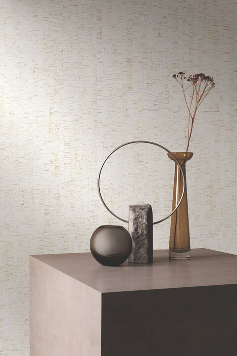 Plain Bamboo White Wallpaper