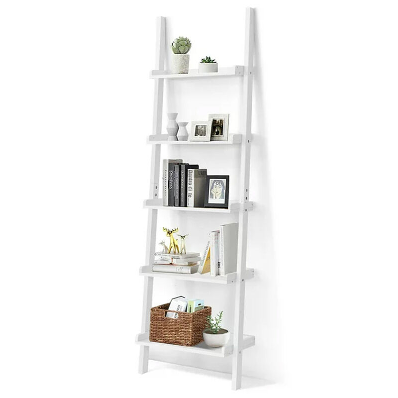 5-Tier Leaning Wall Display Bookcase
