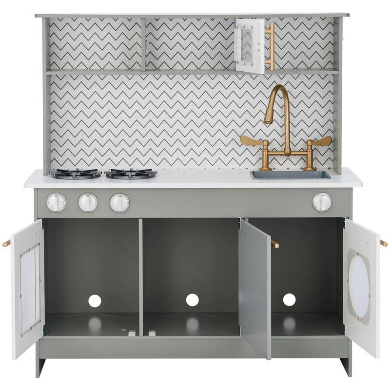 Little Chef Berlin Modern Play Kitchen with Accessories, Gray/White image number 7