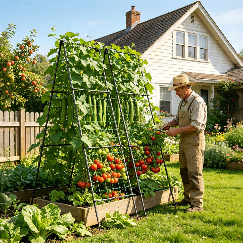 2 x A-Shaped Metal Garden Trellis Cucumber Trellis for Plants Support Vegetable image number 2