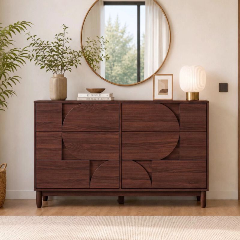 Crorn Mid Century 6-Drawer Dresser image number 2