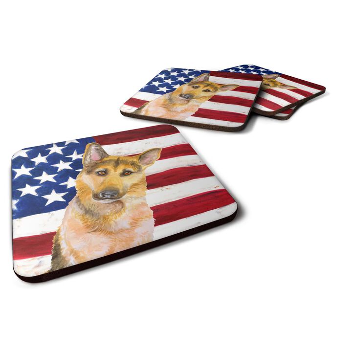 Caroline's Treasures German Shepherd #2 Patriotic Decorative coasters, Multicolor