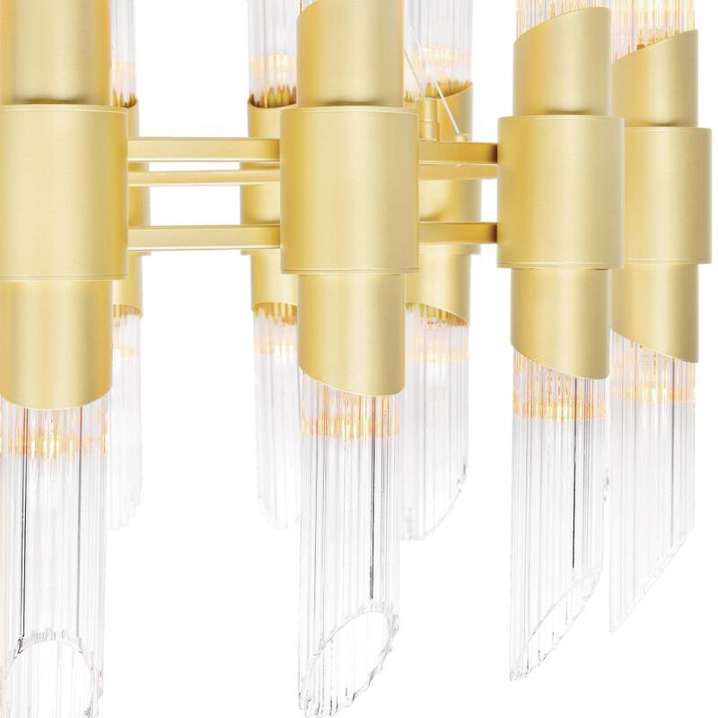 Croissant 36 Light Chandelier With Satin Gold Finish