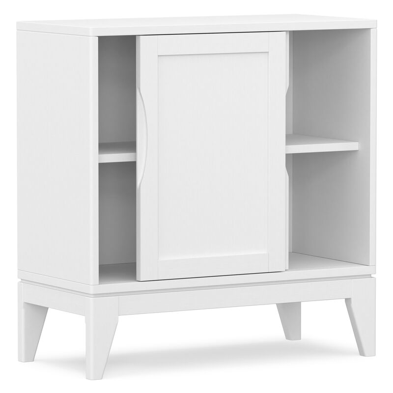 Harper 30 inch Wide Solid Hardwood Mid-Century Modern Low Storage Cabinet in White image number 4