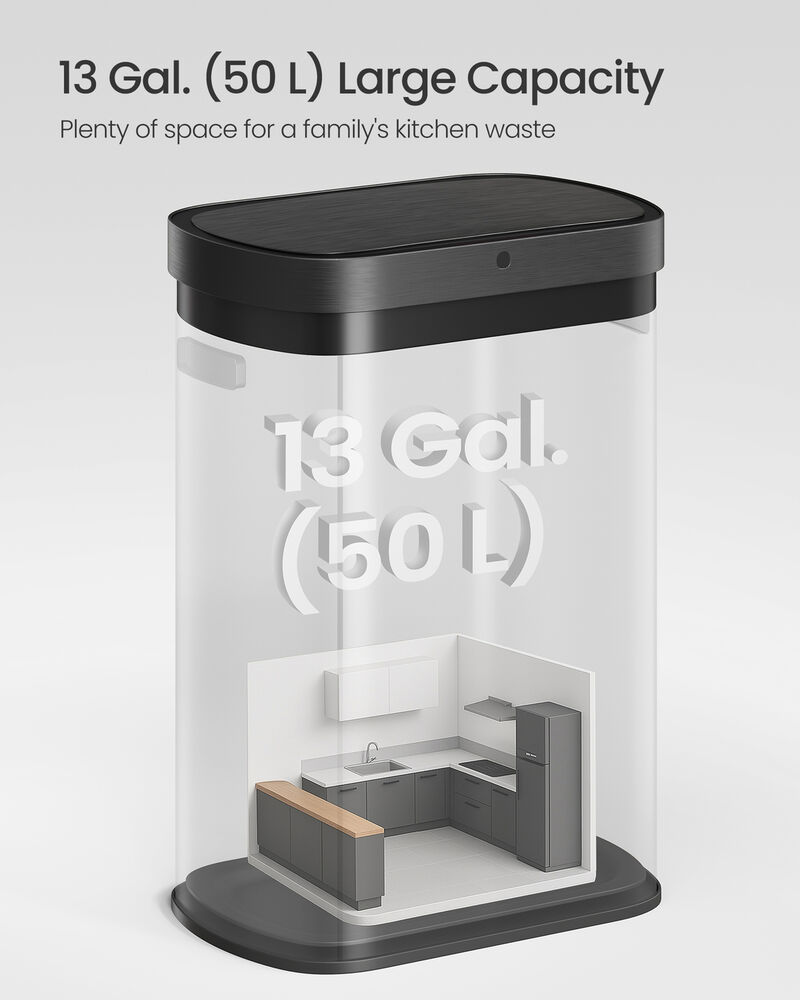 13 Gallon Automatic Motion Sensor Trash Can with Soft Close Lid image number 7