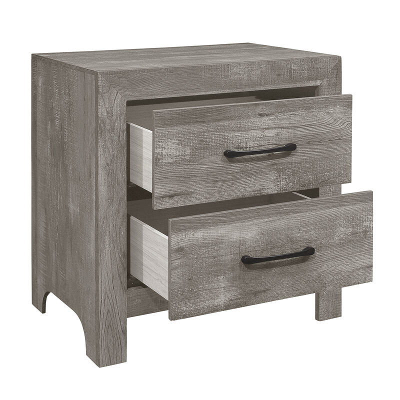 Streamdale Rustic Gray 2-Drawer Nightstand
