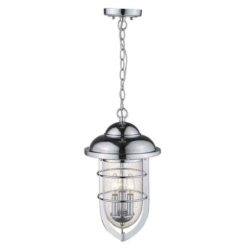 Hivvago Dylan 3-Light Chrome Hanging Lantern