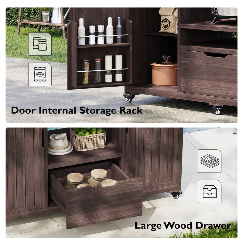 Merax Outdoor Kitchen Island for Big Green Egg Grills