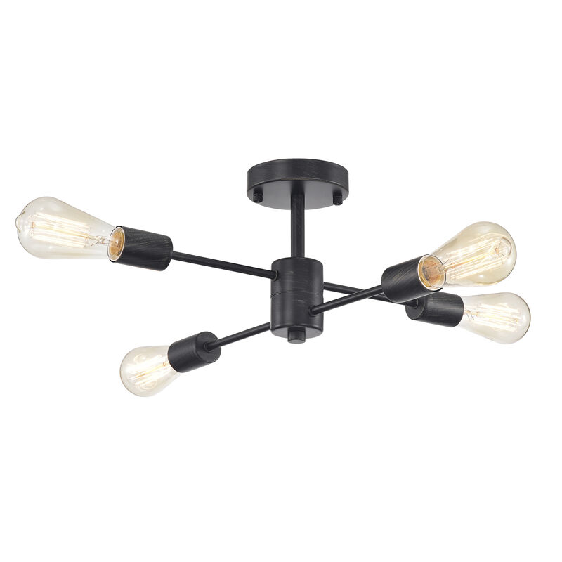 Luisa 4-light Sputnik Antique Black Finish Flush Mount image number 0