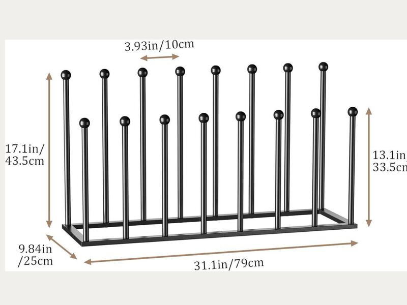 Entryway Shoe Organizer Closet Storage Black Boot Rack Tall image number 2