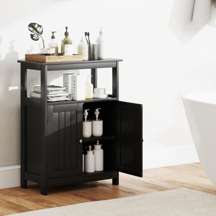 Hivvago Bathroom Floor Cabinet Freestanding Storage Organizer with Open Compartment