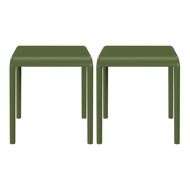 WestinTrends Plastic Modern Outdoor Patio Accent Side Tables (Set of 2)