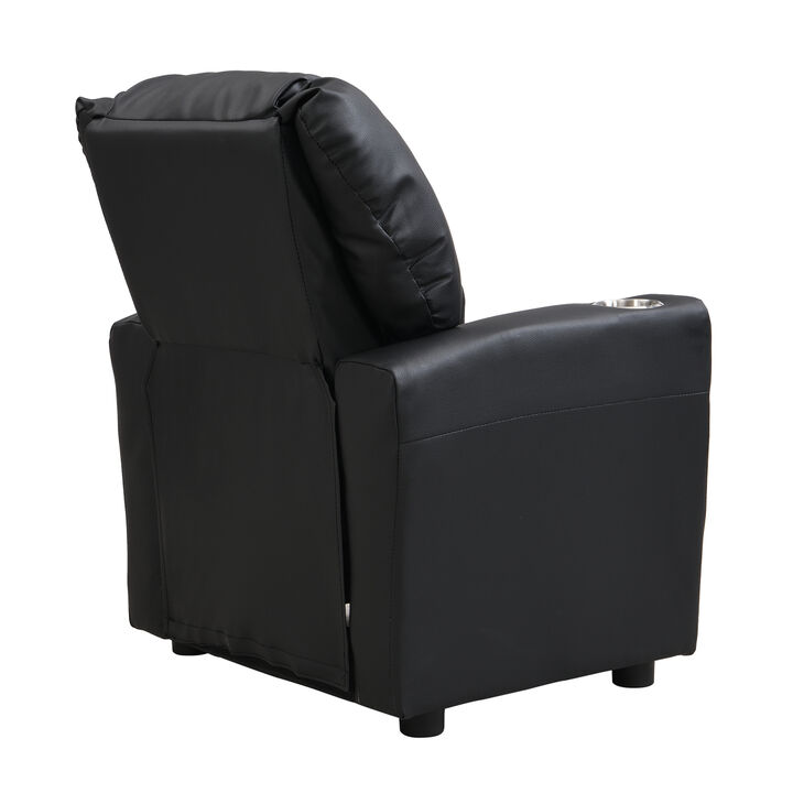 Kids Recliner Chair Black PVC
