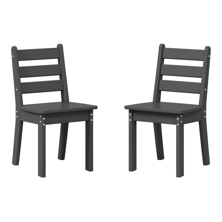 WestinTrends Outdoor HDPE Kids Plastic Toddler Dining Chair ((Set of 2))