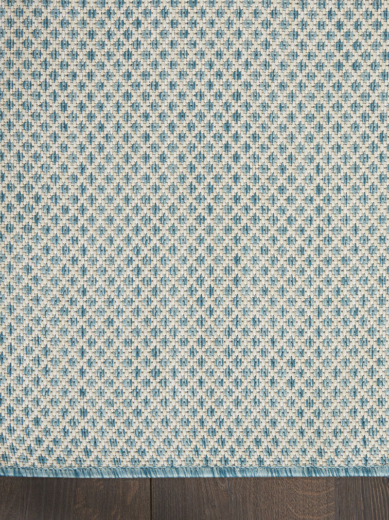 Courtyard COU01 Ivory/Aqua 6' x 9' Rug