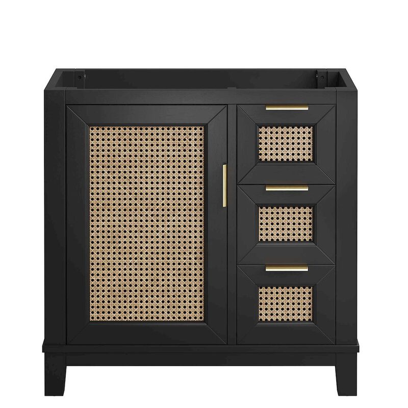 Modway Dixie 36” Solid Wood Bathroom Vanity Cabinet (Sink Basin Not Included)