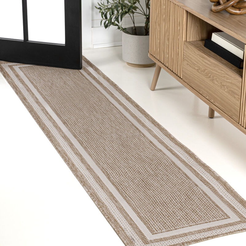 Dover Classic 3-Stripe Border Indoor/Outdoor Area Rug