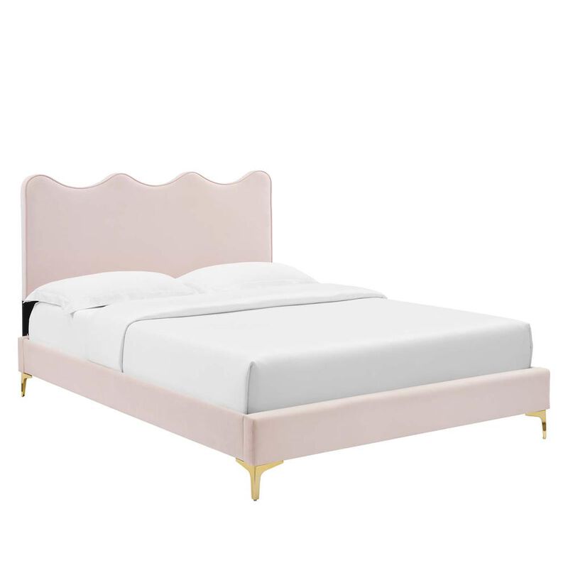 Current Performance Velvet Queen Platform Bed image number 0