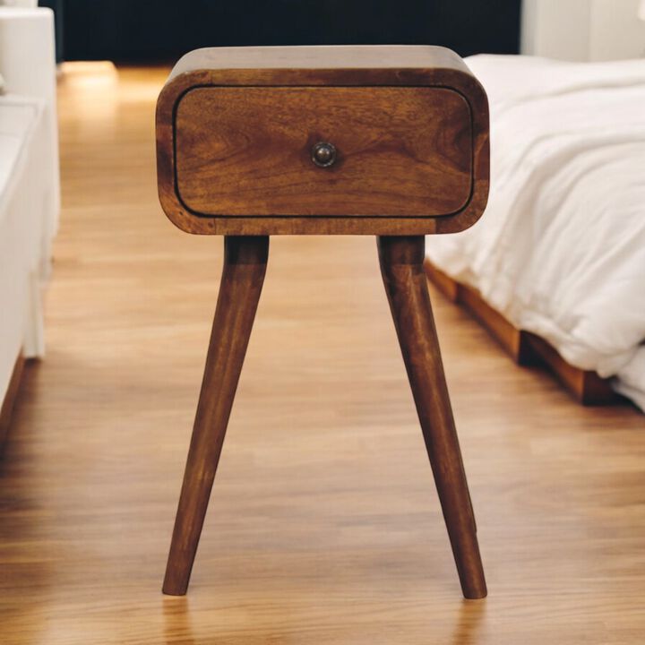 Artisan Furniture Solid Wood Avora Mini Chestnut Nightstand with 1 drawer