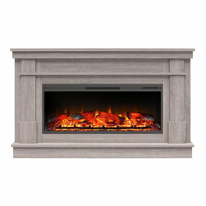 Elmcroft Wide Mantel with Linear Electric Fireplace