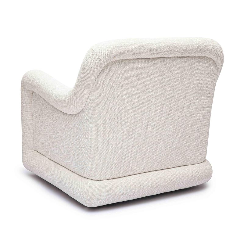 Tov Furniture Charli Cream Basketweave Chenille Swivel Chair image number 6