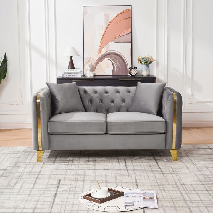 Klurox Velvet accent Loveseat