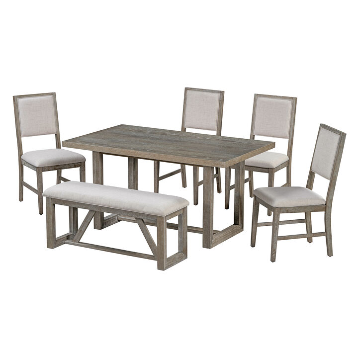 Merax 6-Piece Retro Wood Dining Set