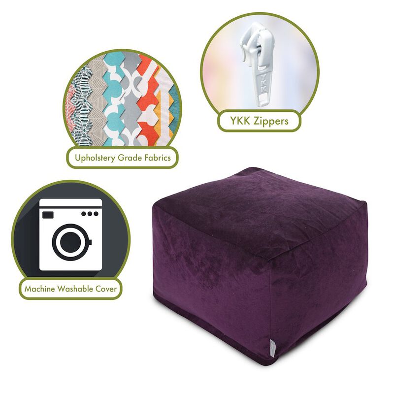 Majestic Home Goods Ottoman Pouf Villa Aubergine