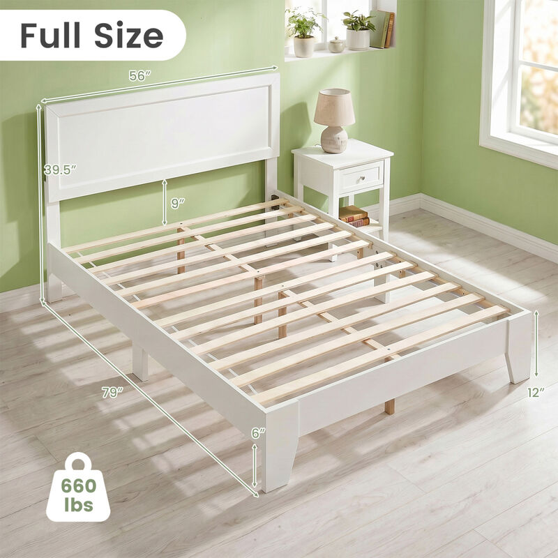 Full Size Upholstered Bed Frame with Headboard, No Box Spring Needed image number 7