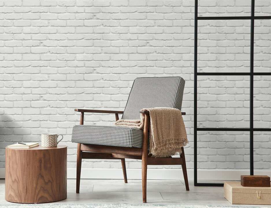Alpin White Painted Brick Wallpaper